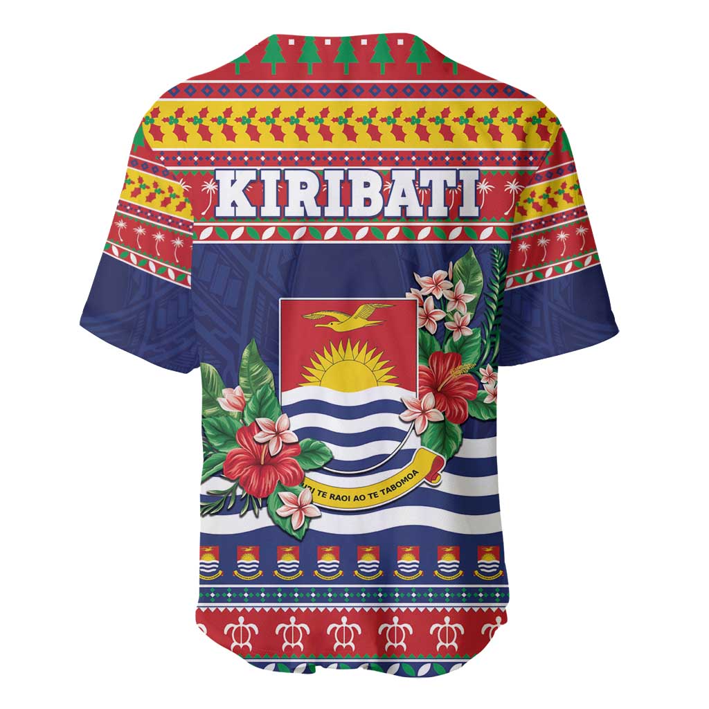 Kiribati Christmas Baseball Jersey Coat Of Arms Tekeraoi Te Kiritimati LT05 - Polynesian Pride