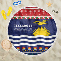 Kiribati Christmas Beach Blanket Coat Of Arms Tekeraoi Te Kiritimati LT05 One Size 150cm Red - Polynesian Pride