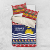 Kiribati Christmas Bedding Set Coat Of Arms Tekeraoi Te Kiritimati LT05 US Twin 172cm x 218cm Red - Polynesian Pride