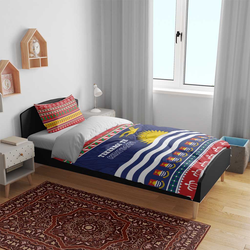Kiribati Christmas Bedding Set Coat Of Arms Tekeraoi Te Kiritimati LT05 - Polynesian Pride