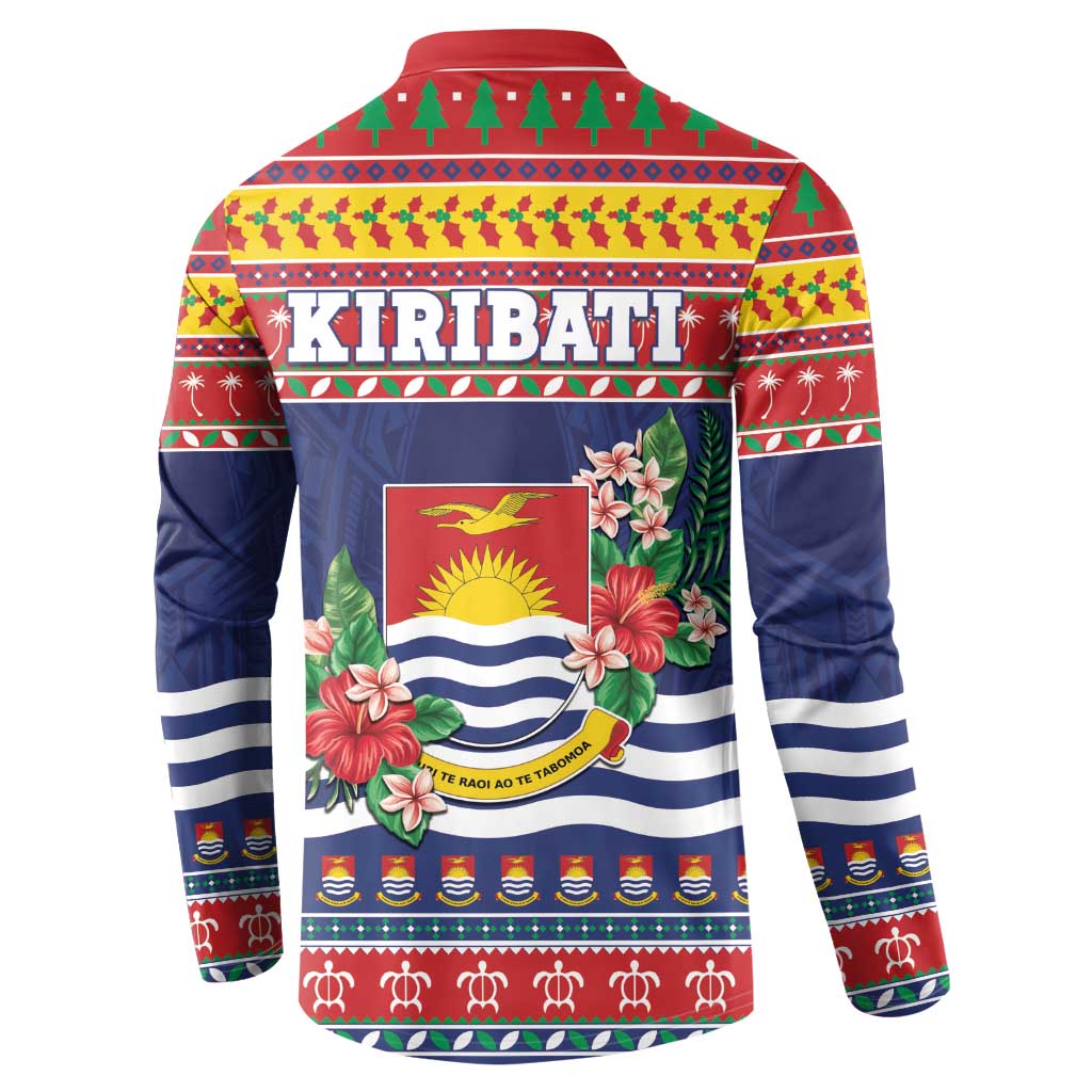 Kiribati Christmas Button Sweatshirt Coat Of Arms Tekeraoi Te Kiritimati LT05 - Polynesian Pride