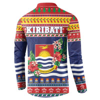 Kiribati Christmas Button Sweatshirt Coat Of Arms Tekeraoi Te Kiritimati LT05 - Polynesian Pride