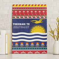 Kiribati Christmas Canvas Wall Art Coat Of Arms Tekeraoi Te Kiritimati LT05 Without Frame Red - Polynesian Pride