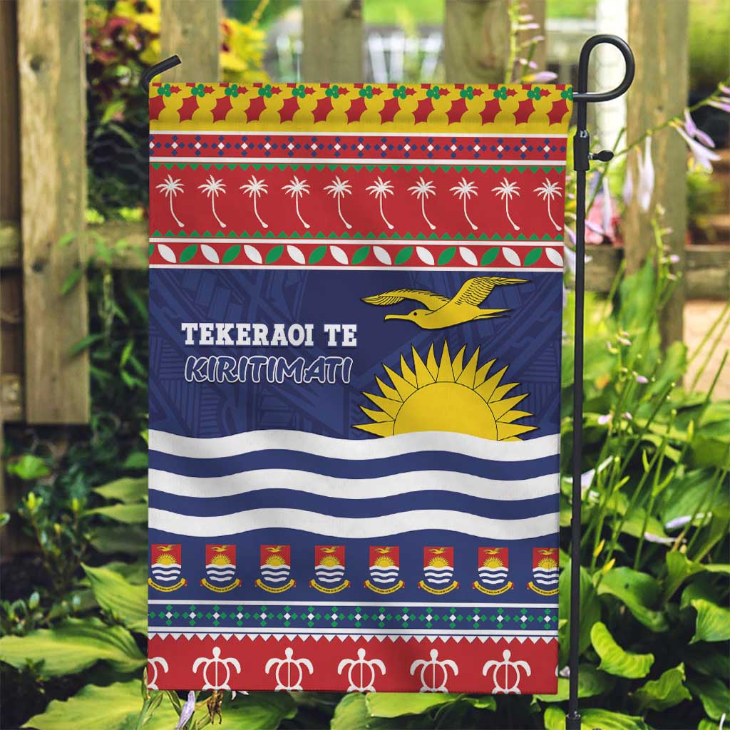 Kiribati Christmas Garden Flag Coat Of Arms Tekeraoi Te Kiritimati LT05 Garden Flag Red - Polynesian Pride