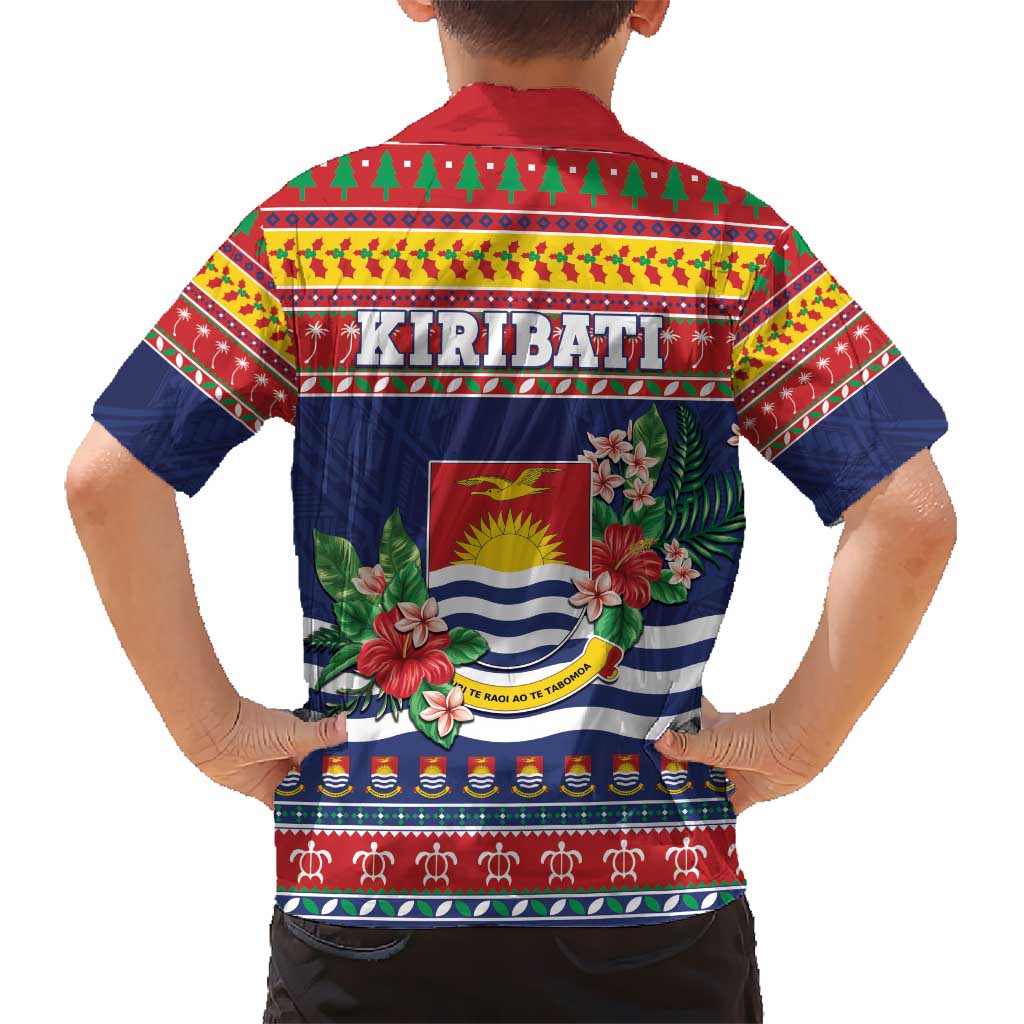 Kiribati Christmas Kid Hawaiian Shirt Coat Of Arms Tekeraoi Te Kiritimati LT05 - Polynesian Pride
