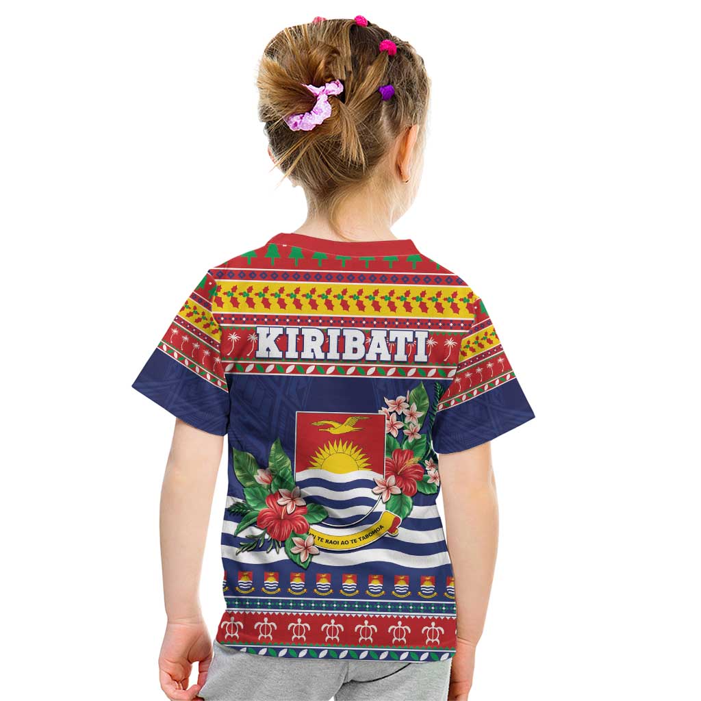 Kiribati Christmas Kid T Shirt Coat Of Arms Tekeraoi Te Kiritimati LT05 - Polynesian Pride