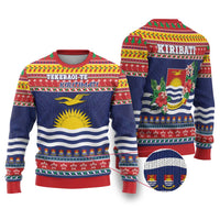 Kiribati Christmas Ugly Christmas Sweater Coat Of Arms Tekeraoi Te Kiritimati LT05 Red - Polynesian Pride
