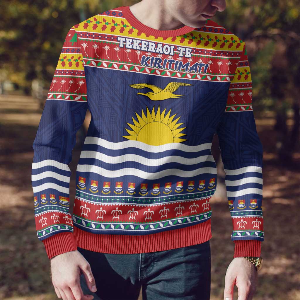 Kiribati Christmas Ugly Christmas Sweater Coat Of Arms Tekeraoi Te Kiritimati LT05 - Polynesian Pride