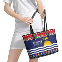 Kiribati Christmas Leather Tote Bag Coat Of Arms Tekeraoi Te Kiritimati LT05 - Polynesian Pride