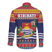 Kiribati Christmas Long Sleeve Button Shirt Coat Of Arms Tekeraoi Te Kiritimati LT05 - Polynesian Pride