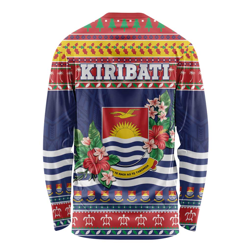 Kiribati Christmas Long Sleeve Shirt Coat Of Arms Tekeraoi Te Kiritimati LT05 - Polynesian Pride