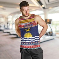 Kiribati Christmas Men Tank Top Coat Of Arms Tekeraoi Te Kiritimati LT05 Red - Polynesian Pride