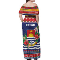 Kiribati Christmas Off Shoulder Maxi Dress Coat Of Arms Tekeraoi Te Kiritimati LT05 - Polynesian Pride