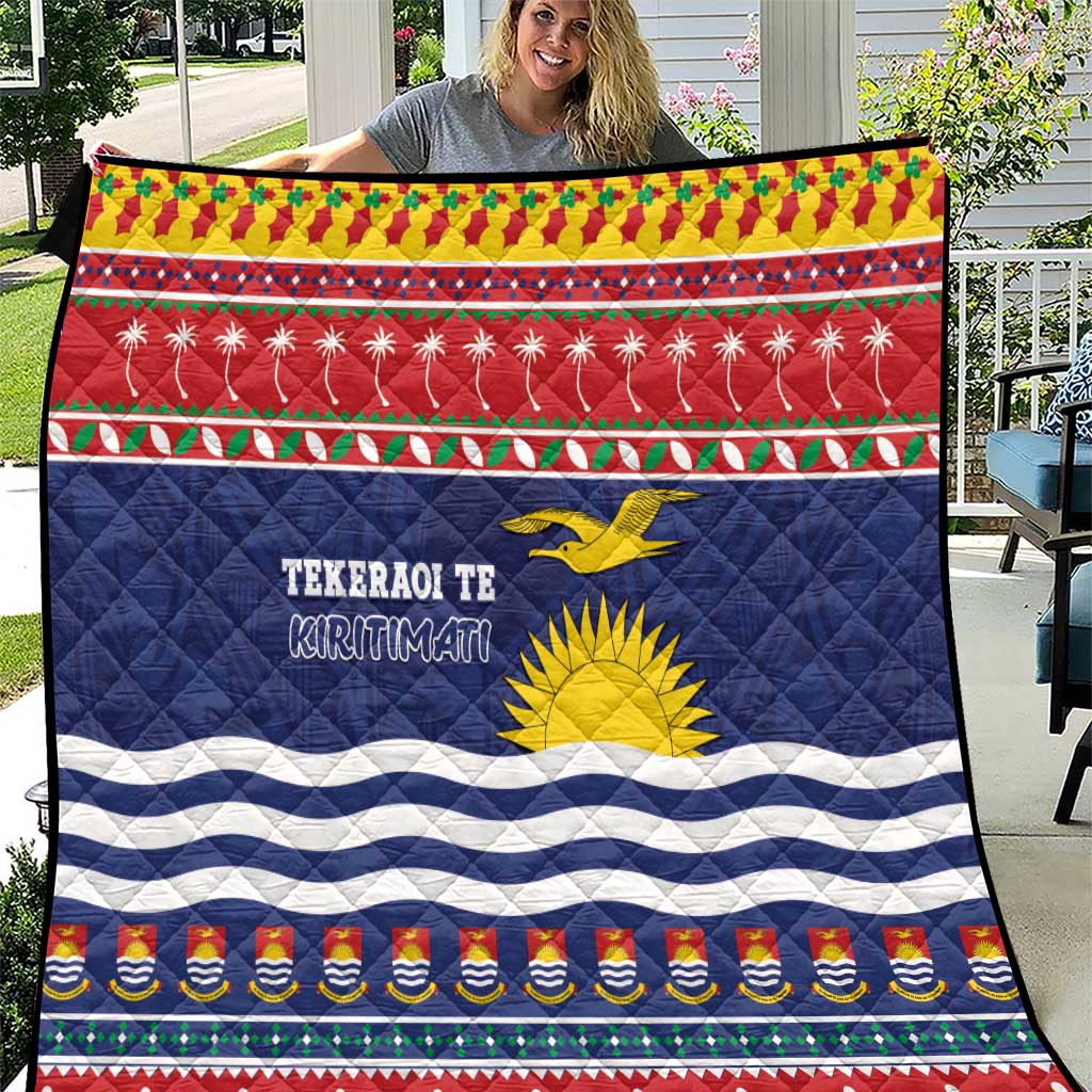 Kiribati Christmas Quilt Coat Of Arms Tekeraoi Te Kiritimati LT05 Red - Polynesian Pride