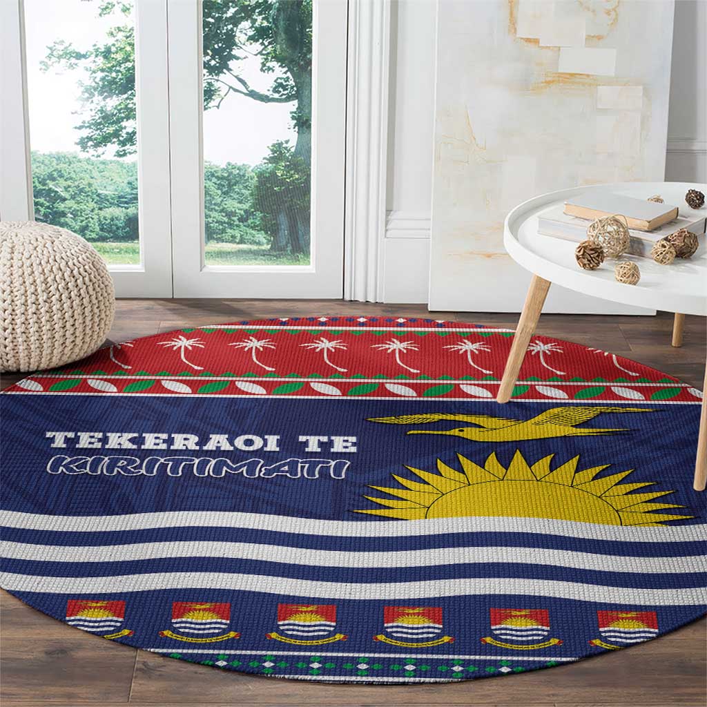 Kiribati Christmas Round Carpet Coat Of Arms Tekeraoi Te Kiritimati LT05 - Polynesian Pride