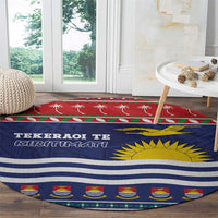 Kiribati Christmas Round Carpet Coat Of Arms Tekeraoi Te Kiritimati LT05 - Polynesian Pride