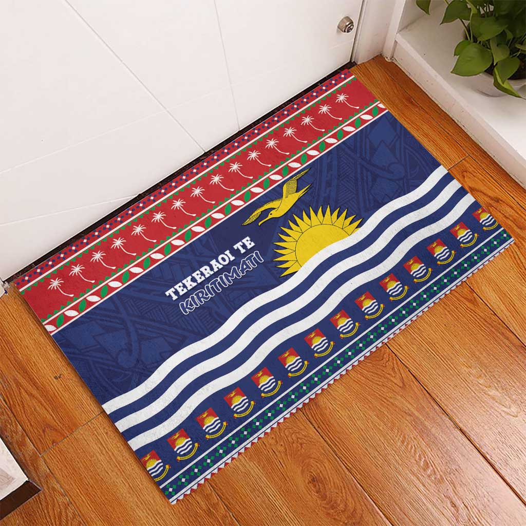 Kiribati Christmas Rubber Doormat Coat Of Arms Tekeraoi Te Kiritimati LT05 - Polynesian Pride