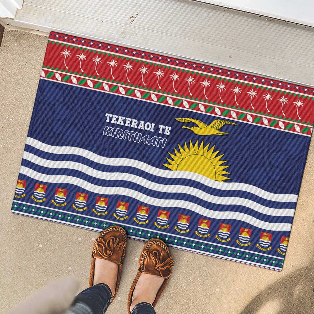 Kiribati Christmas Rubber Doormat Coat Of Arms Tekeraoi Te Kiritimati LT05 - Polynesian Pride