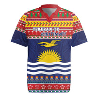 Kiribati Christmas Rugby Jersey Coat Of Arms Tekeraoi Te Kiritimati LT05 Red - Polynesian Pride
