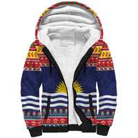 Kiribati Christmas Sherpa Hoodie Coat Of Arms Tekeraoi Te Kiritimati LT05 Unisex Red - Polynesian Pride