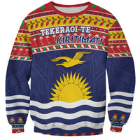 Kiribati Christmas Sweatshirt Coat Of Arms Tekeraoi Te Kiritimati LT05 Unisex Red - Polynesian Pride