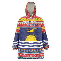 Kiribati Christmas Wearable Blanket Hoodie Coat Of Arms Tekeraoi Te Kiritimati LT05 One Size Red - Polynesian Pride