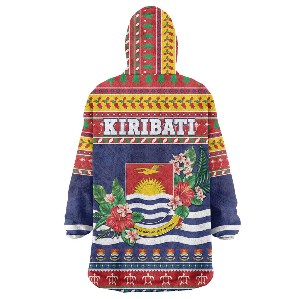 Kiribati Christmas Wearable Blanket Hoodie Coat Of Arms Tekeraoi Te Kiritimati LT05 - Polynesian Pride