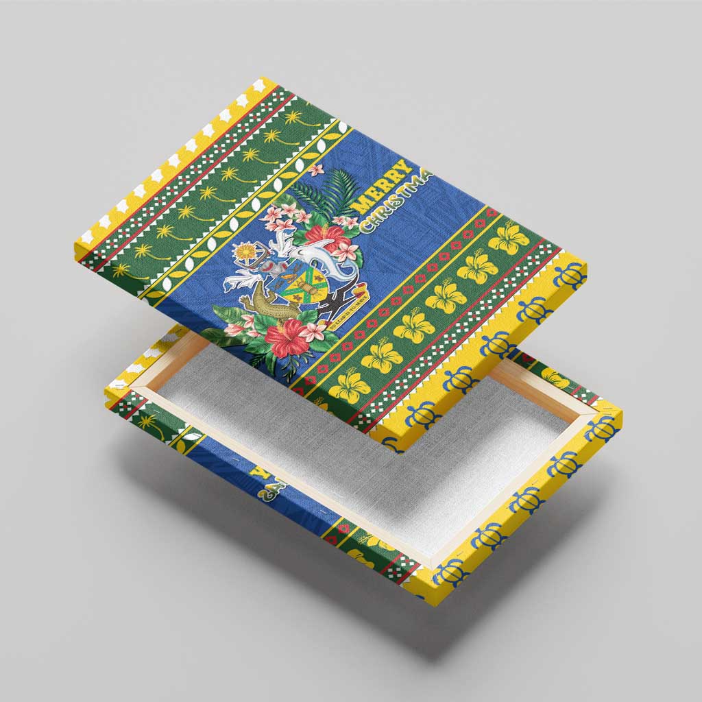 Solomon Islands Christmas Canvas Wall Art Coat Of Arms Merry Xmas