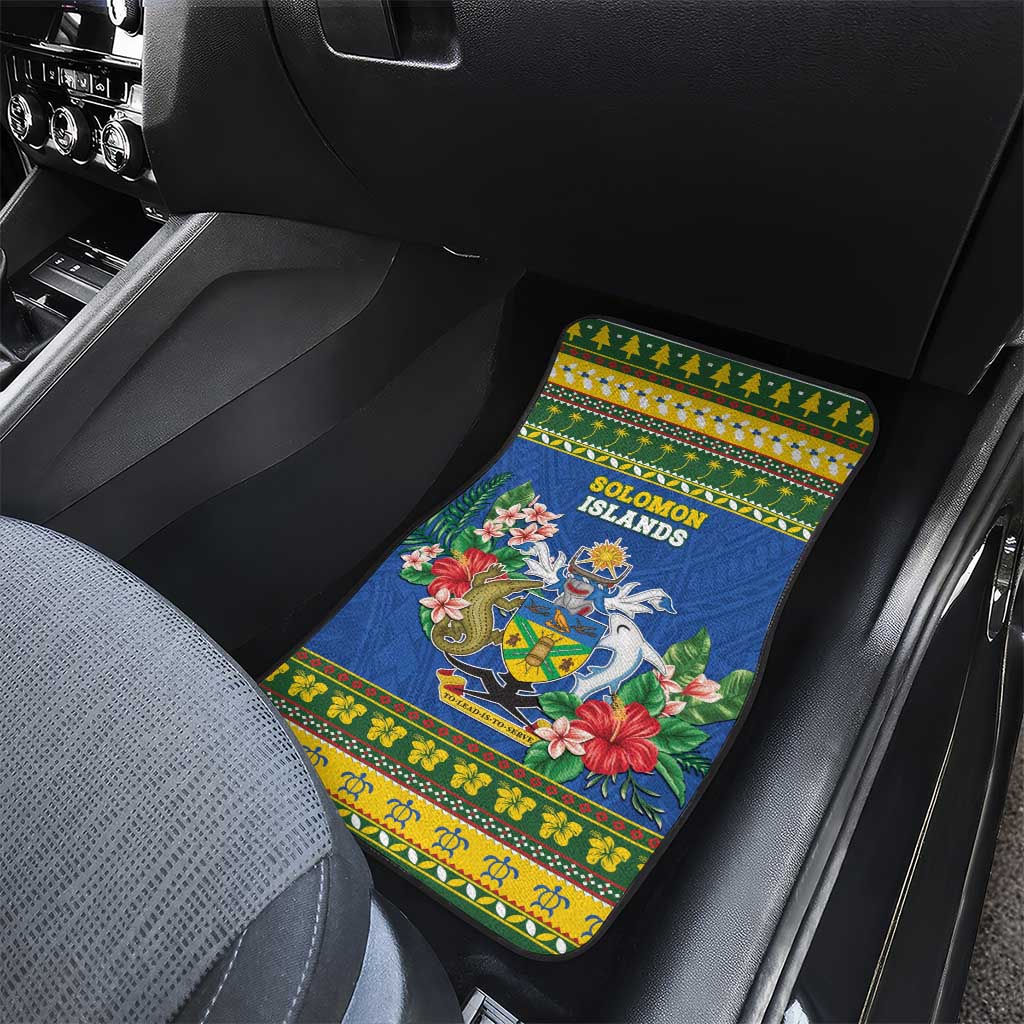 Solomon Islands Christmas Car Mats Coat Of Arms Merry Xmas