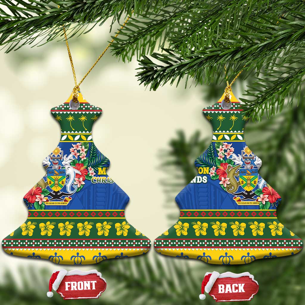 Solomon Islands Christmas Ceramic Ornament Coat Of Arms Merry Xmas