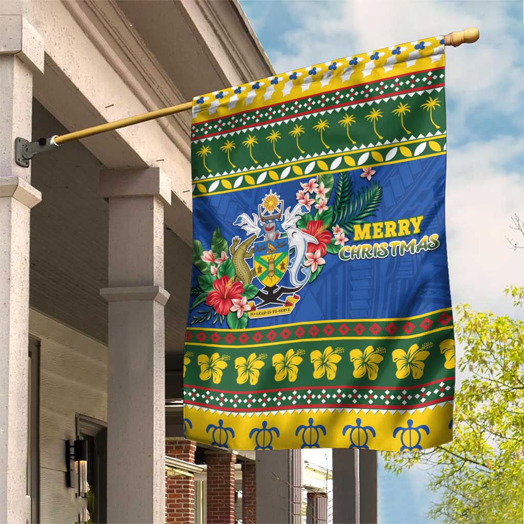 Solomon Islands Christmas Garden Flag Coat Of Arms Merry Xmas LT05 House Flag Green - Polynesian Pride