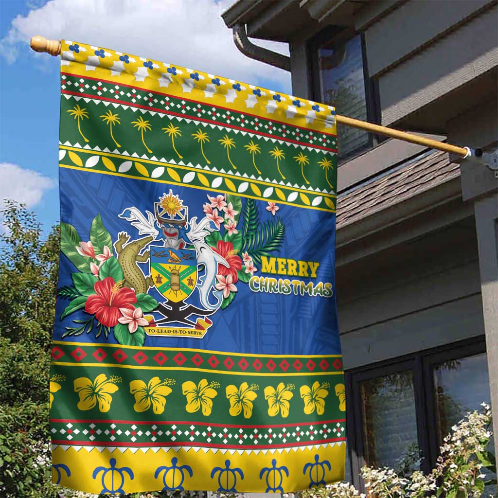 Solomon Islands Christmas Garden Flag Coat Of Arms Merry Xmas LT05 - Polynesian Pride