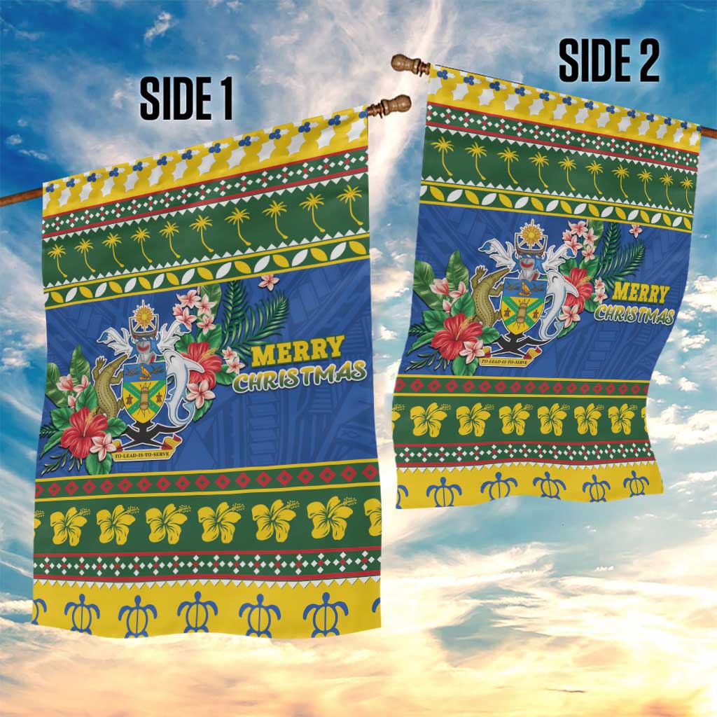 Solomon Islands Christmas Garden Flag Coat Of Arms Merry Xmas LT05 - Polynesian Pride