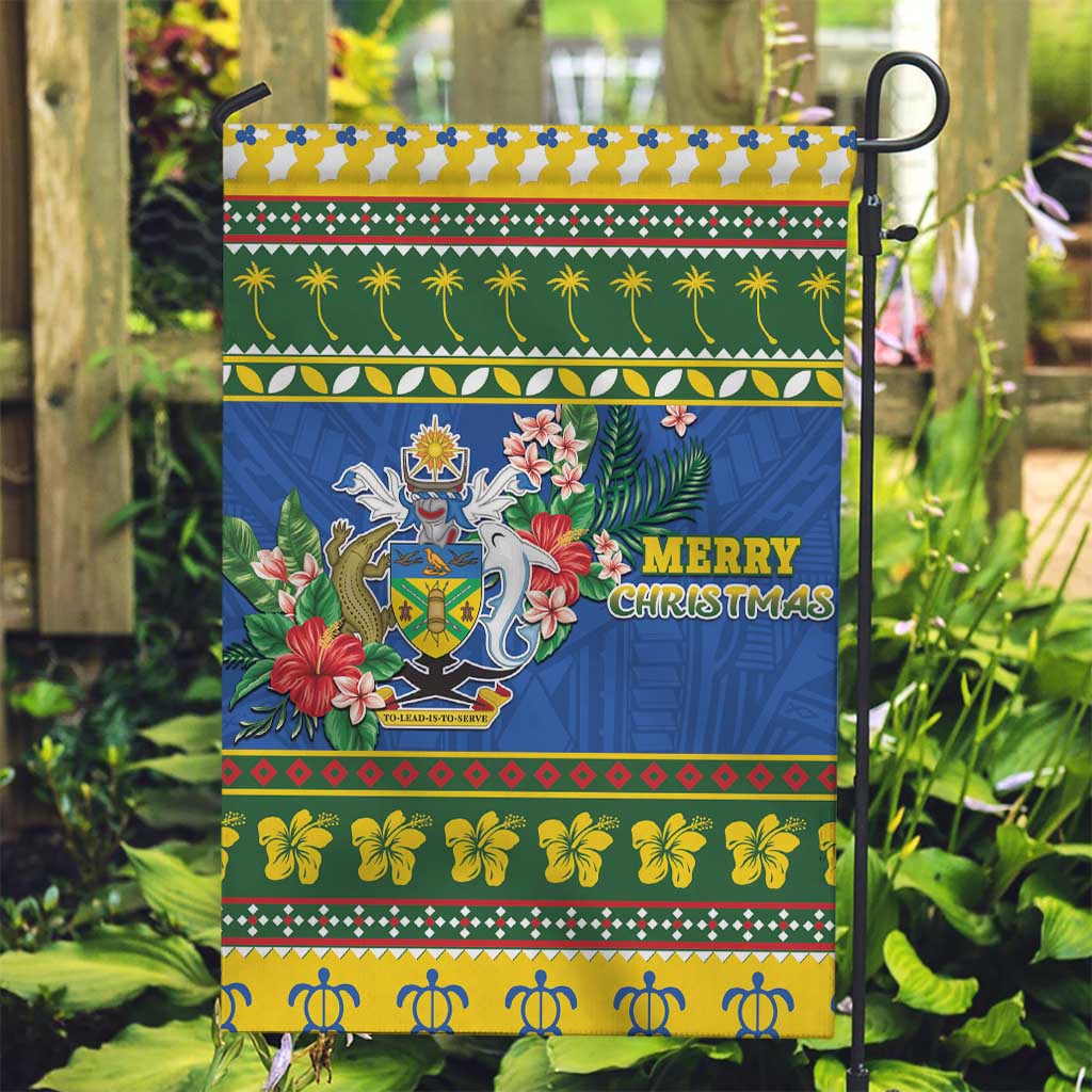 Solomon Islands Christmas Garden Flag Coat Of Arms Merry Xmas LT05 Garden Flag Green - Polynesian Pride