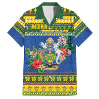 Solomon Islands Christmas Hawaiian Shirt Coat Of Arms Merry Xmas LT05 Green - Polynesian Pride