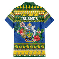 Solomon Islands Christmas Hawaiian Shirt Coat Of Arms Merry Xmas LT05 - Polynesian Pride