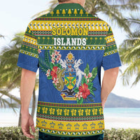 Solomon Islands Christmas Hawaiian Shirt Coat Of Arms Merry Xmas LT05 - Polynesian Pride