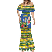 Solomon Islands Christmas Mermaid Dress Coat Of Arms Merry Xmas LT05 - Polynesian Pride