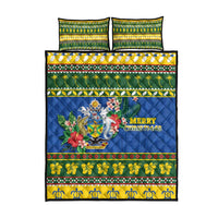 Solomon Islands Christmas Quilt Bed Set Coat Of Arms Merry Xmas