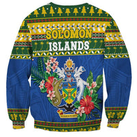 Solomon Islands Christmas Sweatshirt Coat Of Arms Merry Xmas