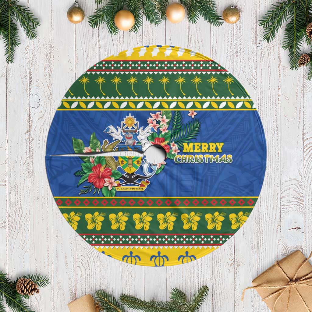 Solomon Islands Christmas Tree Skirt Coat Of Arms Merry Xmas