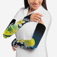 Palau United Nations Day Arm Sleeves Polynesian Curves Plumeria - Polynesian Pride