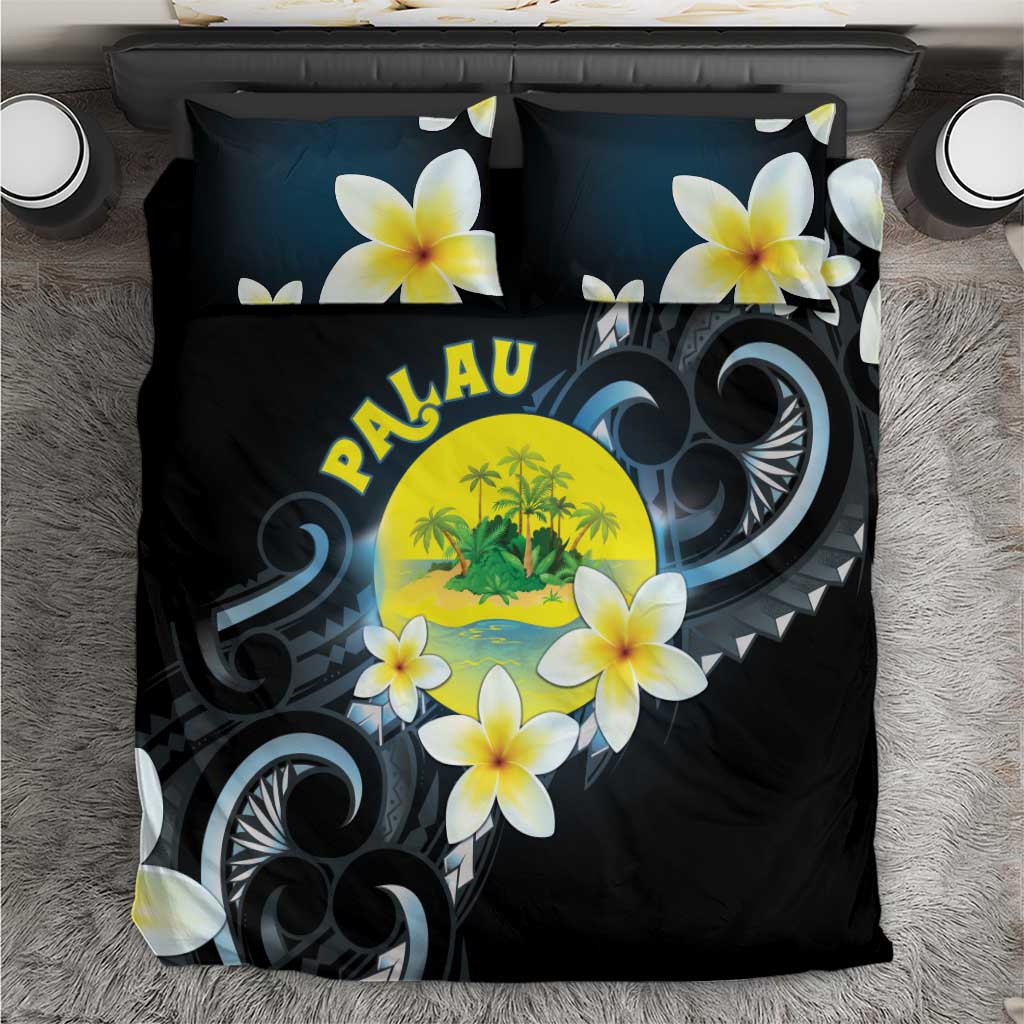 Palau United Nations Day Bedding Set Polynesian Curves Plumeria - Polynesian Pride