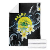 Palau United Nations Day Blanket Polynesian Curves Plumeria - Polynesian Pride