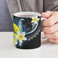 Palau United Nations Day Ceramic Mug Polynesian Curves Plumeria - Polynesian Pride