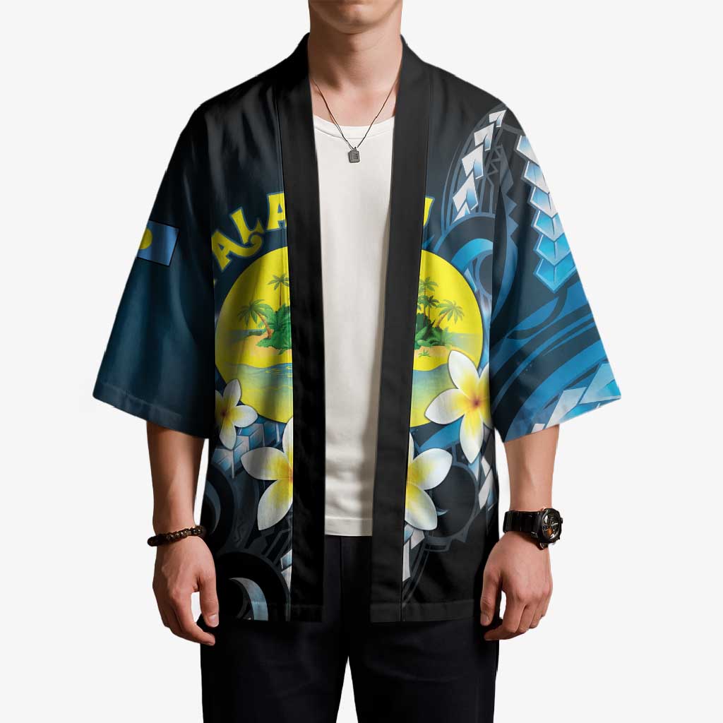 Palau United Nations Day Kimono Polynesian Curves Plumeria - Polynesian Pride