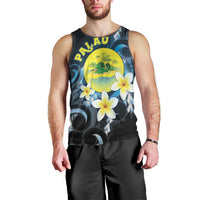 Palau United Nations Day Men Tank Top Polynesian Curves Plumeria - Polynesian Pride