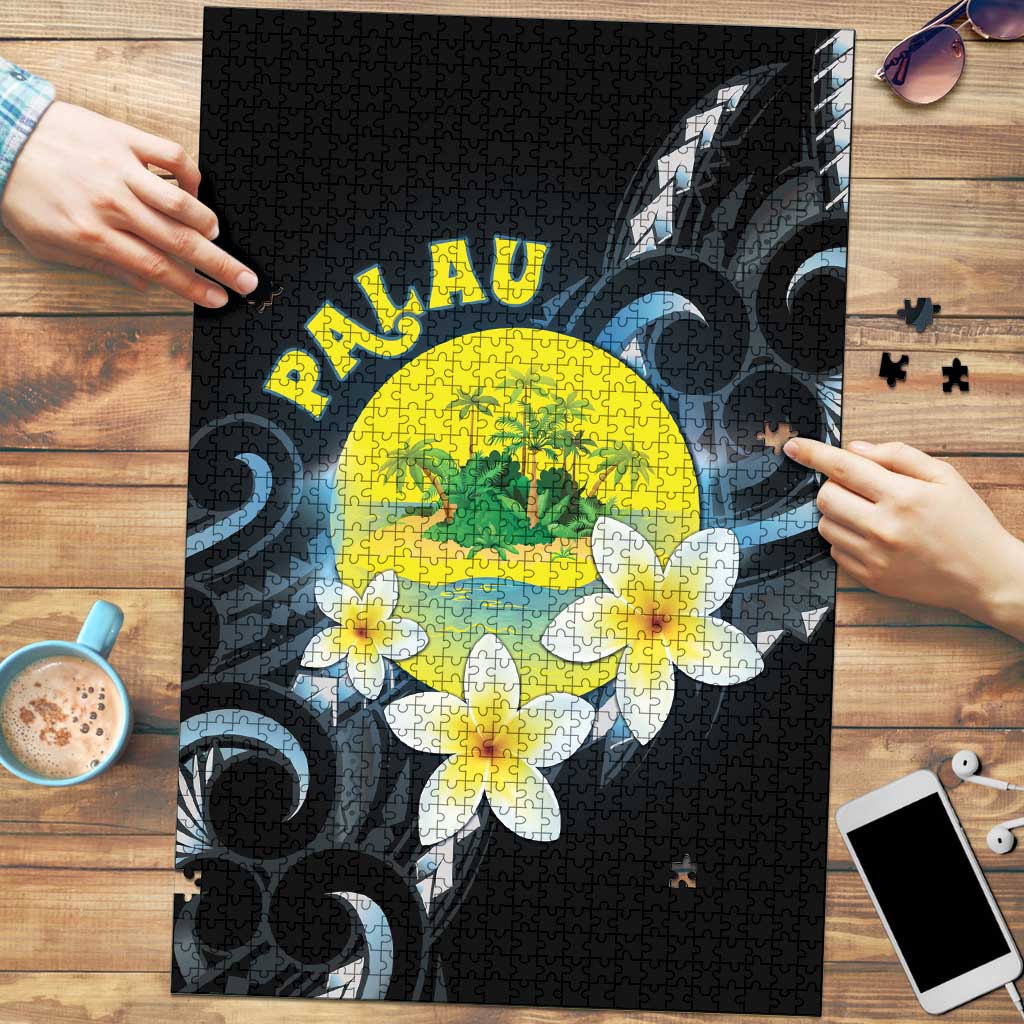 Palau United Nations Day Puzzle Polynesian Curves Plumeria - Polynesian Pride