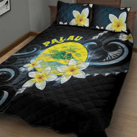 Palau United Nations Day Quilt Bed Set Polynesian Curves Plumeria - Polynesian Pride