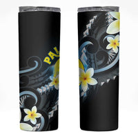 Palau United Nations Day Skinny Tumbler Polynesian Curves Plumeria - Polynesian Pride